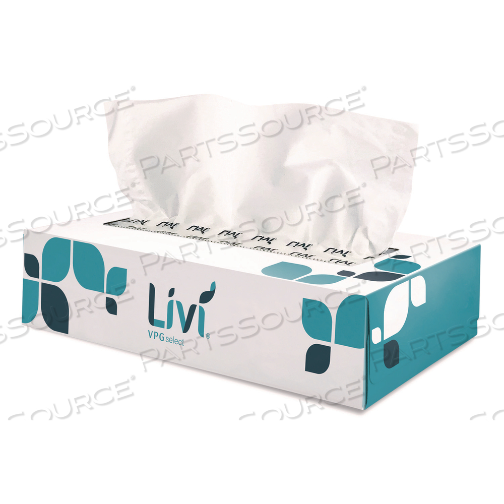 FLAT BOX FACIAL TISSUE, 2-PLY, WHITE/BOX by Livi
