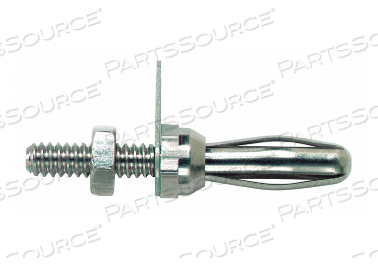 BANANA PLUG WITH THRDED STUD SILVER PK10 by Pomona Electronics