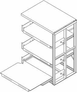 ROLL OUT SHELVING 4 SHELF 48X48X84-1/2H by Jarke