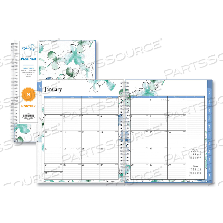 LINDLEY MONTHLY PLANNER, LINDLEY FLORAL ARTWORK, 10 X 8, WHITE/BLUE/GREEN COVER, 12-MONTH (JAN TO DEC): 2023 by Blue Sky LINDLEY MONTHLY PLANNER, LINDLEY FLORAL ARTWORK, 10 X 8, WHITE/BLUE/GREEN COVER, 12-MONTH (JAN TO DEC): 2023 by Blue Sky