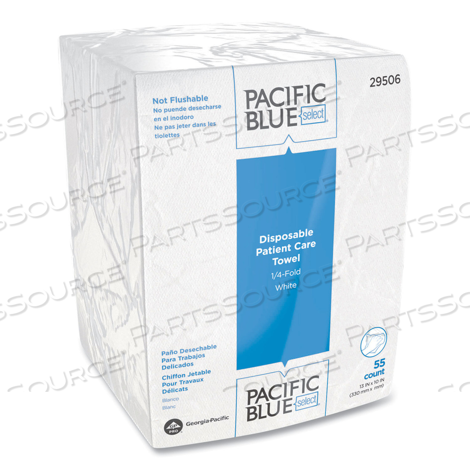 PACIFIC BLUE SELECT DISPOSABLE PATIENT CARE WASHCLOTHS, 10 X 13, WHITE by Georgia-Pacific