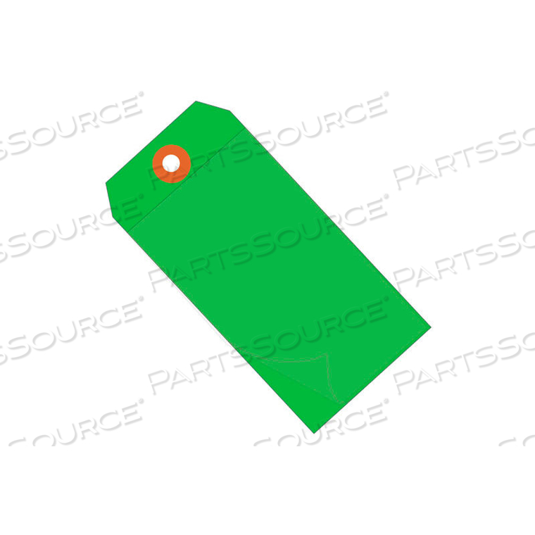 SELF LAMINATING TAGS 6-1/4" X 3-1/8" GREEN - 100 PACK by Box Packaging Inc