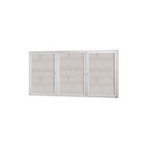 3 DOOR ALUM FRAMED ILLUM ENCLOSED BULLETIN BOARD - 72"W X 36"H by Aarco Products