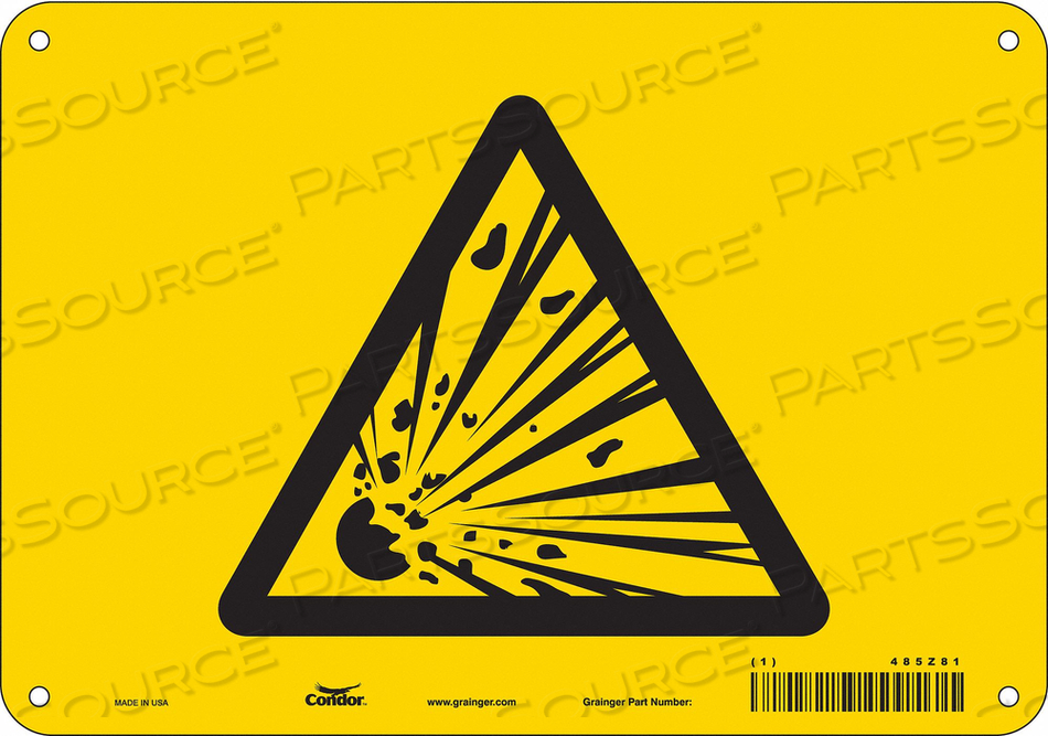 CHEMICAL SIGN 10 W 7 H 0.055 THICKNESS 