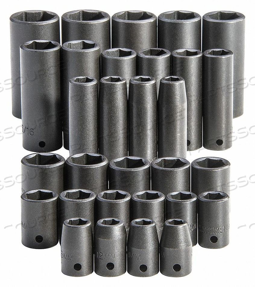 IMPACT SOCKET SET METRIC AND SAE 30 PCS. by Proto IMPACT SOCKET SET METRIC AND SAE 30 PCS. by Proto
