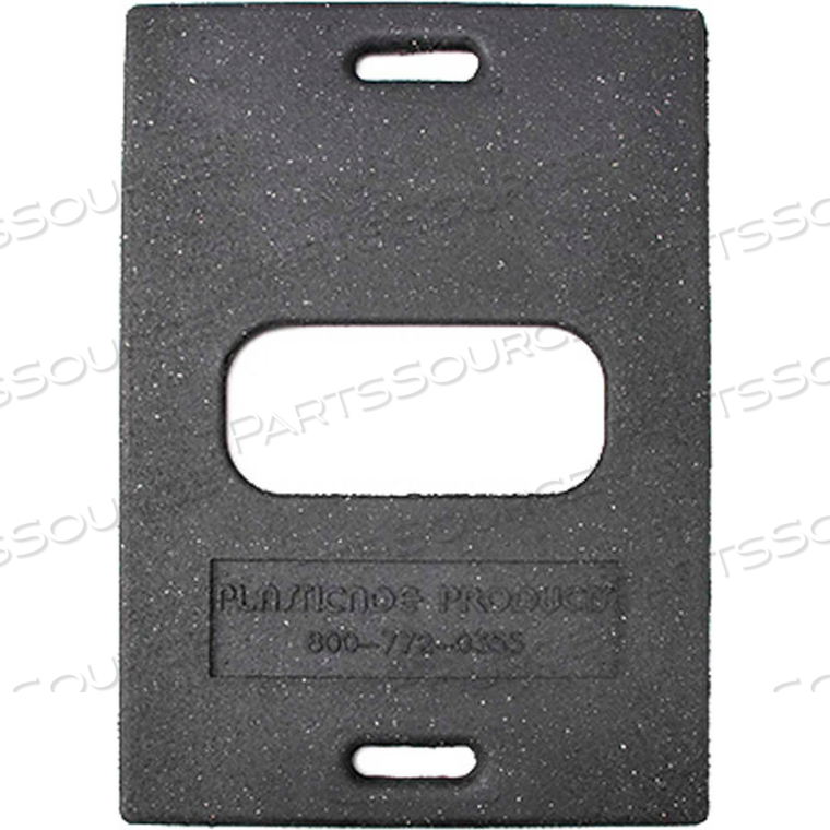 30 LB. RECYCLED RUBBER BASE FOR GEMSTONE VERTICAL PANEL, BARRICADE & PARKING SIGNS, BLACK by Plasticade