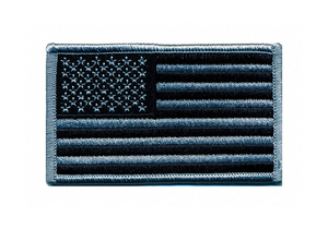 EMBROIDERED PATCH U.S. FLAG SILVER/BLACK by Heros Pride