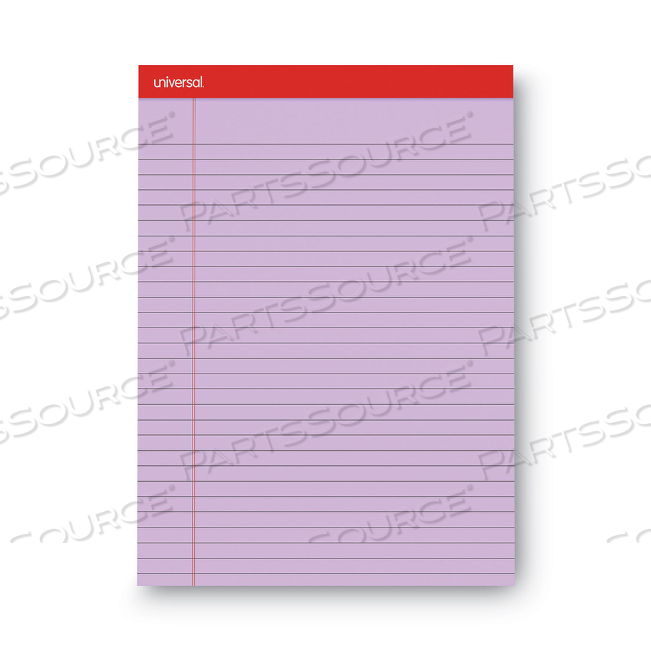 COLORED PERFORATED RULED WRITING PADS, WIDE/LEGAL RULE, 50 ORCHID 8.5 X 11 SHEETS, DOZEN by Universal
