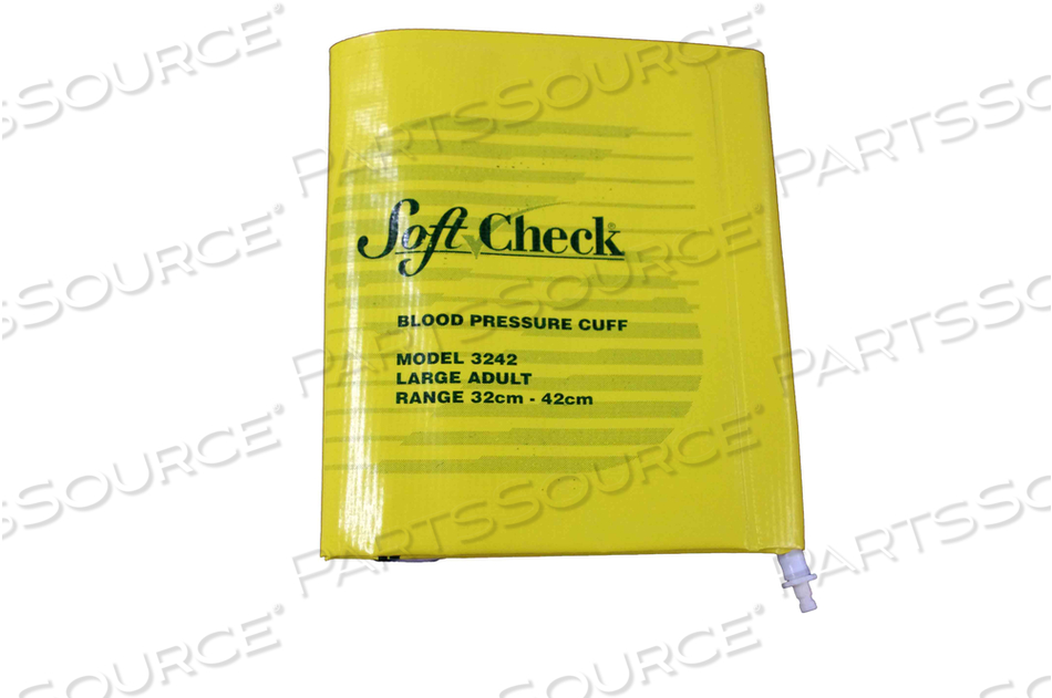 SOFTCHECK YELLOW VINYL DISPOSABLE BP CUFF, LARGE ADULT SINGLE TUBE, HP, 20/BX 