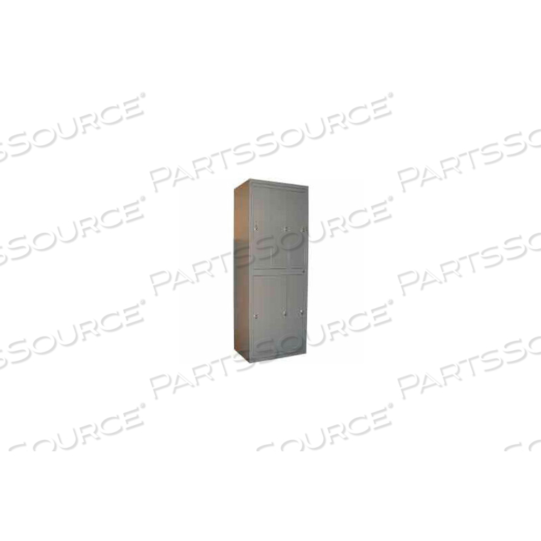 DOUBLE TIER 6 DOOR GARMENT LOCKER W/KNOB LOCK, 31"WX21-1/4"DX84-1/2"H,GRAY,ASSEMBLED by George O'Day Inc DOUBLE TIER 6 DOOR GARMENT LOCKER W/KNOB LOCK, 31"WX21-1/4"DX84-1/2"H,GRAY,ASSEMBLED by George O'Day Inc