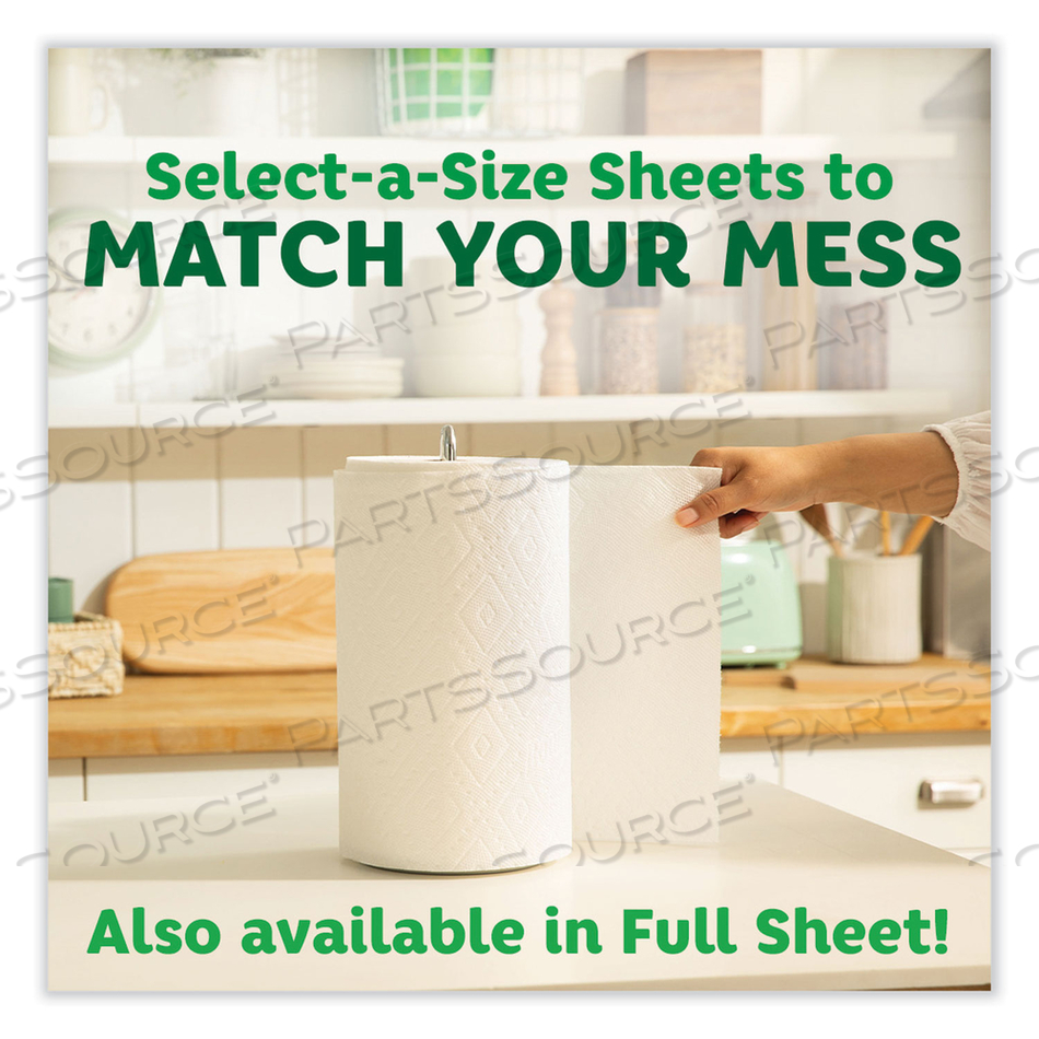 SELECT-A-SIZE KITCHEN ROLL PAPER TOWELS, 2-PLY, WHITE, 5.9 X 11, 147 SHEETS/ROLL, 12 ROLLS/CARTON 