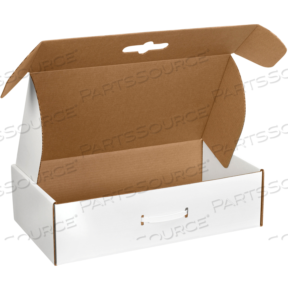 CORRUGATED CARRYING CASES, 18 1/4" X 11 3/8" X 4 1/2", WHITE, 10/BUNDLE by BOX Partners (Box Acquisitions, LLC)