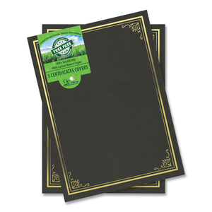 CERTIFICATE/DOCUMENT COVER, 9.75" X 12.5", BLACK WITH GOLD FOIL, 5/PACK by Geographics