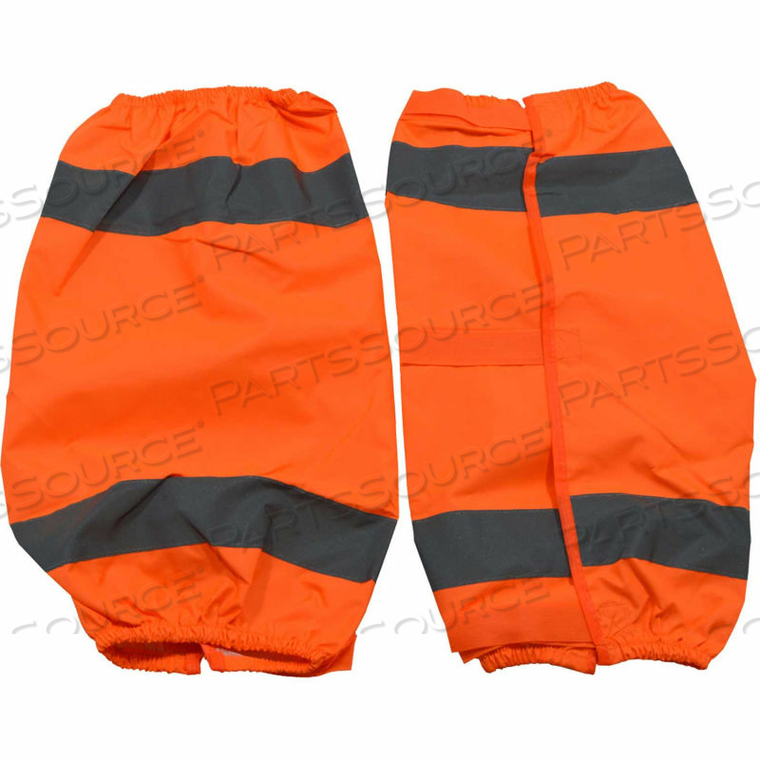 WATERPROOF REFLECTIVE LEGGINGS QUICK CLOSURE, ANSI CLASS E, HI-VIZ ORANGE, OSFA by Petra Roc Inc