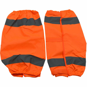 WATERPROOF REFLECTIVE LEGGINGS QUICK CLOSURE, ANSI CLASS E, HI-VIZ ORANGE, OSFA by Petra Roc Inc
