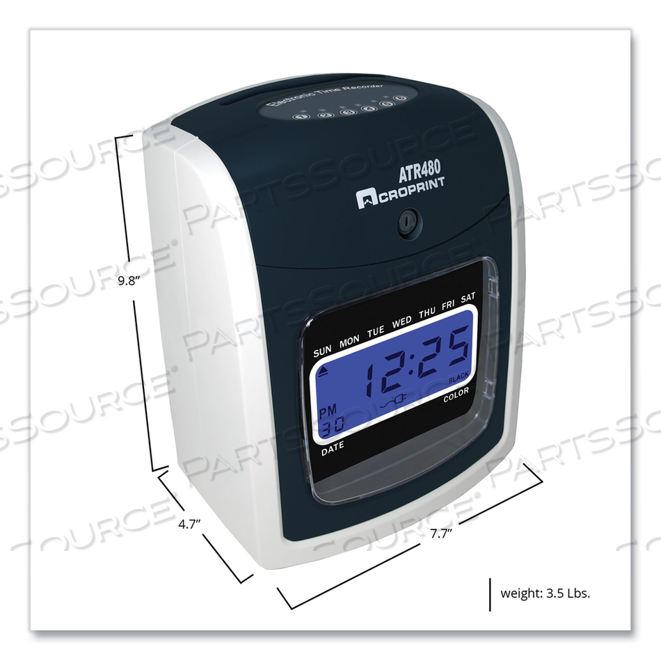 ATR480 TIME CLOCK AND ACCESSORIES BUNDLE, DIGITAL DISPLAY, WHITE/CHARCOAL by Acroprint ATR480 TIME CLOCK AND ACCESSORIES BUNDLE, DIGITAL DISPLAY, WHITE/CHARCOAL by Acroprint