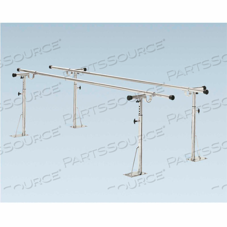 HEIGHT/WIDTH ADJUSTABLE FLOOR MOUNT PARALLEL BARS, 24' by Fabrication Enterprises HEIGHT/WIDTH ADJUSTABLE FLOOR MOUNT PARALLEL BARS, 24' by Fabrication Enterprises
