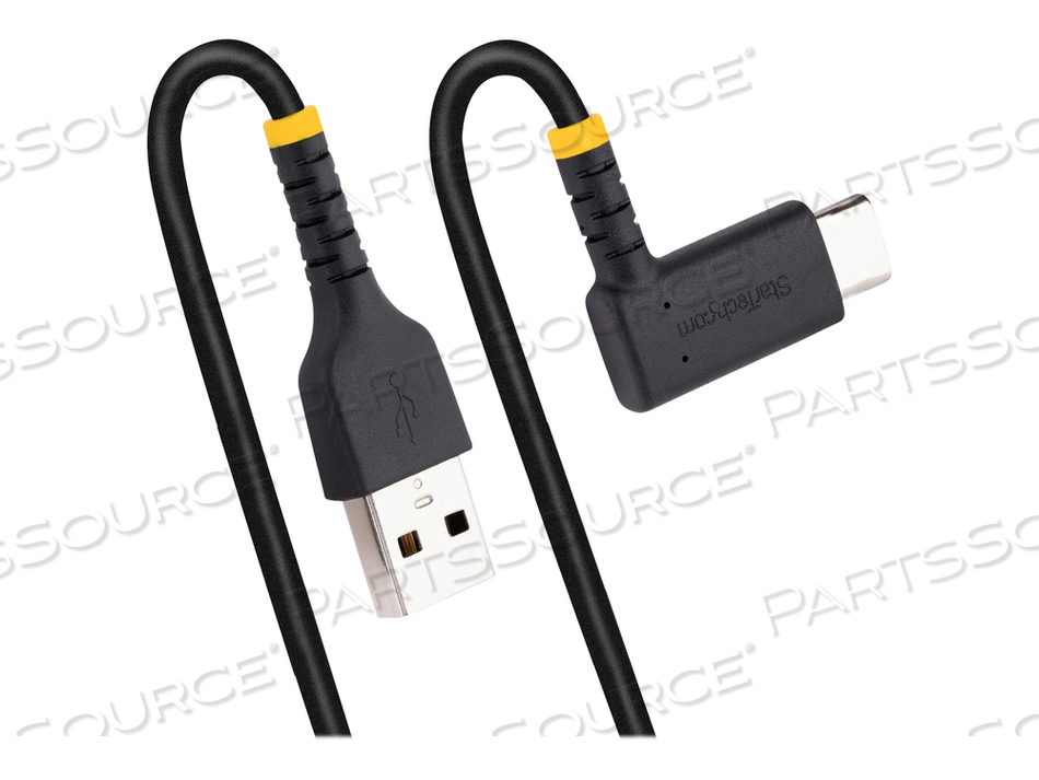 1FT (30CM) USB A TO C CHARGING CABLE RIGHT ANGLE, HEAVY DUTY FAST CHARGE USB-C CABLE, USB 2.0 A TO TYPE-C, DURABLE AND RUGGED ARAMID FIBER, by StarTech.com Ltd. 1FT (30CM) USB A TO C CHARGING CABLE RIGHT ANGLE, HEAVY DUTY FAST CHARGE USB-C CABLE, USB 2.0 A TO TYPE-C, DURABLE AND RUGGED ARAMID FIBER, by StarTech.com Ltd.