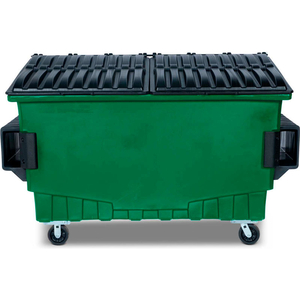 2 CUBIC YARD FRONT LOADING DUMPSTER W/ BUMPERS, WASTE GREEN by Toter