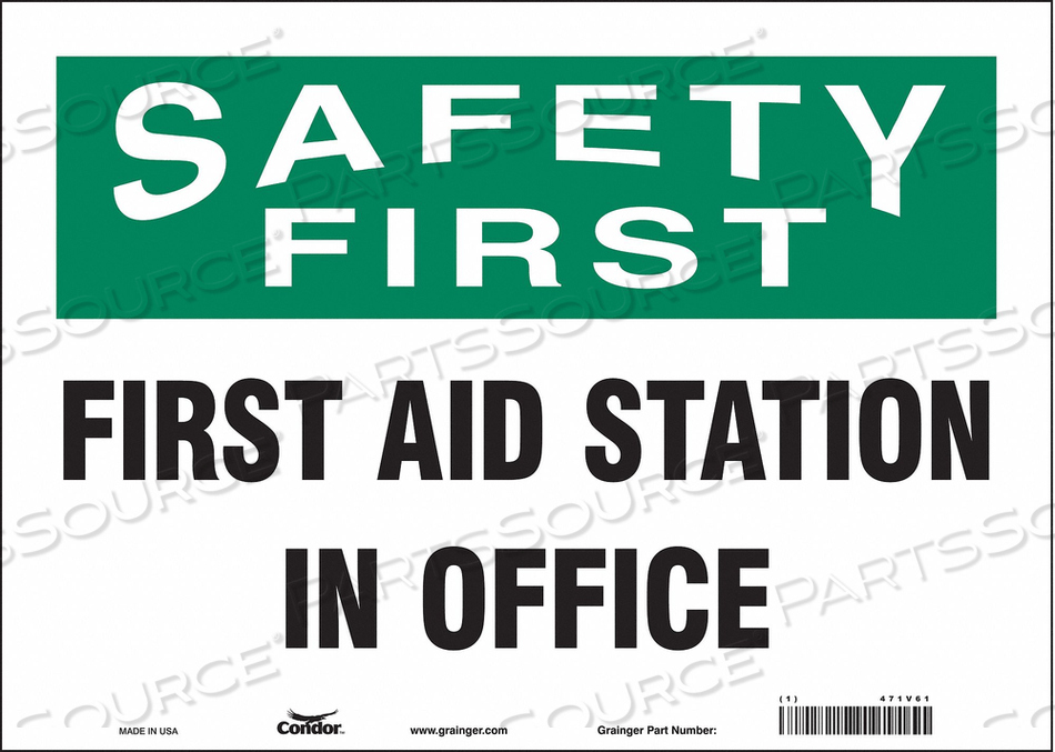 FIRST AID SIGN 14 WX10 H 0.004 THICK 