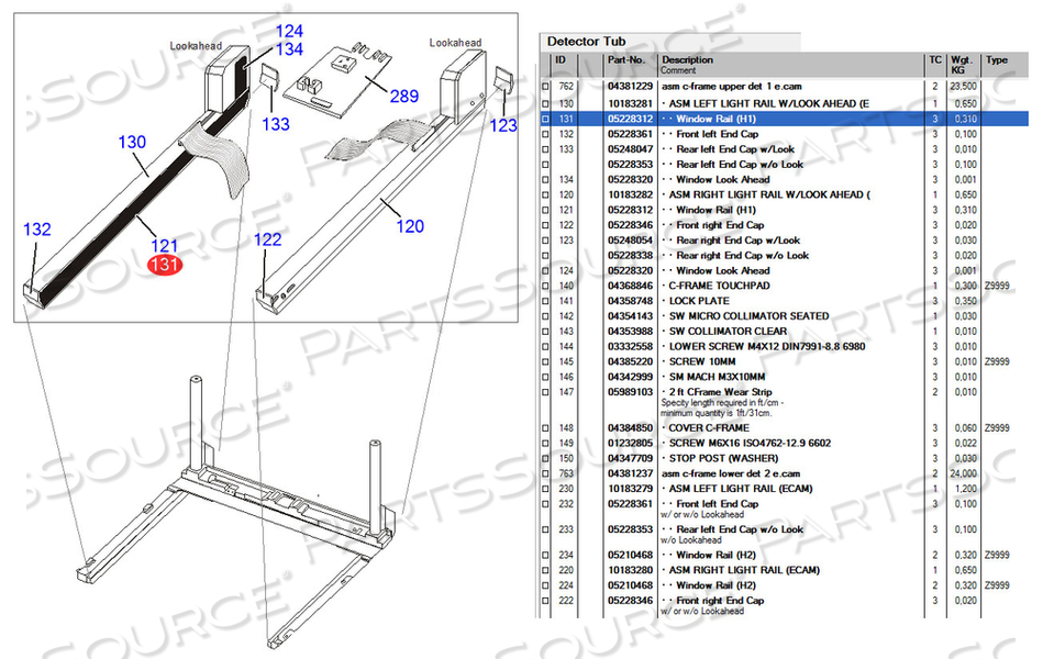 WINDOW RAIL (H1) WINDOW RAIL (H1)