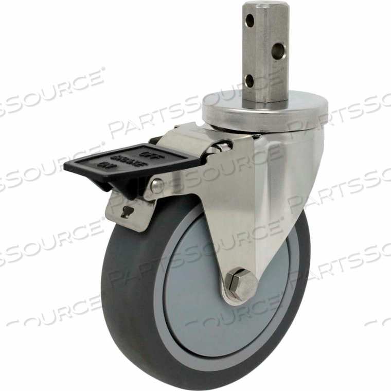 CASTERS SWIVEL STEM CASTER - 4"DIA. THERMO-PRO, GRIP RING WITH TOP LOCK, 2"H STEM by Superior Casters, Inc.