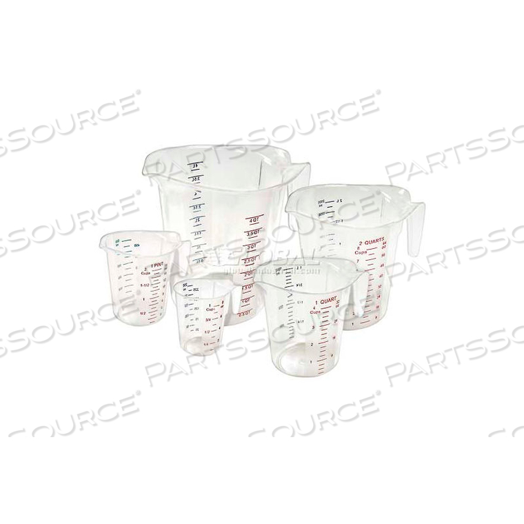 5 PIECE SET MEASURING CUP W/ RED & BLUE MARKINGS, CLEAR, PLASTIC by Winco DWL International, LLC