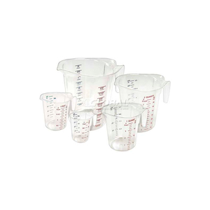 5 PIECE SET MEASURING CUP W/ RED & BLUE MARKINGS, CLEAR, PLASTIC by Winco DWL International, LLC