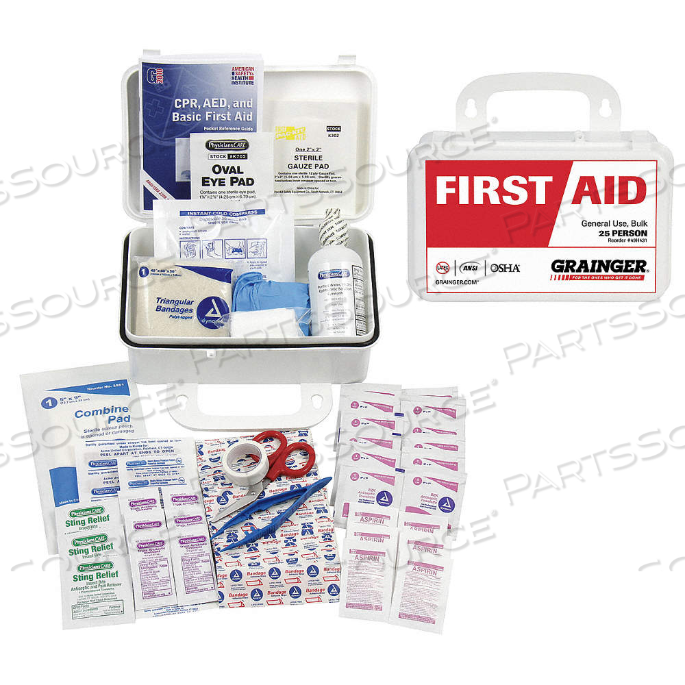 FIRST AID KIT AND HOUSING, 106 COMPONENTS, ANSI/ISEA Z308.1-2009, TYPE III by Approved Vendor FIRST AID KIT AND HOUSING, 106 COMPONENTS, ANSI/ISEA Z308.1-2009, TYPE III by Approved Vendor