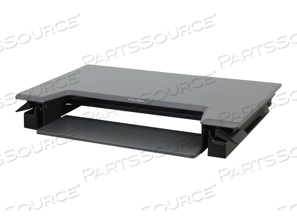 WORKFIT-T, STANDING DESK WORKSTATION (BLACK WITH GREY SURFACE) by Ergotron, Inc.