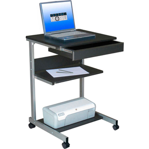 TECHNI MOBILI ROLLING LAPTOP DESK WITH STORAGE, 22"W X 20"D X 31"H, GRAPHITE by Rta Products LLC