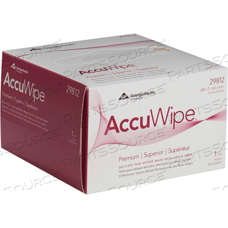 ACCUWIPE WHITE PREMIUM 1-PLY DELICATE TASK WIPERS, 280 SHEETS/BOX, 60 BOXES/CASE 