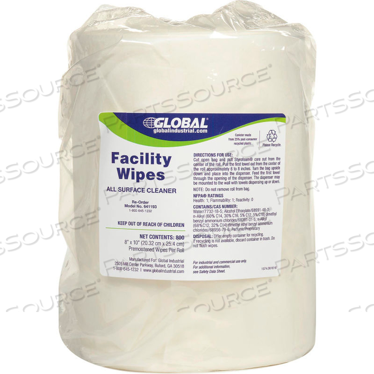 FACILITY WIPES, 800 WIPES/REFILL ROLL, 2 REFILLS/CASE by Athea Laboratories FACILITY WIPES, 800 WIPES/REFILL ROLL, 2 REFILLS/CASE by Athea Laboratories