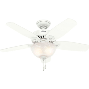 42" BUILDER SMALL ROOM CEILING FAN WITH LIGHT - SNOW WHITE by Hunter Fan Co. / Casablanca Fand Co.