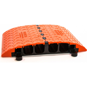 XTREME HEAVY DUTY 2 CHANNEL CABLE RAMP, 4.5" & 2" CHANNEL, ORANGE/BLACK, XC2400 by Elasco Products.