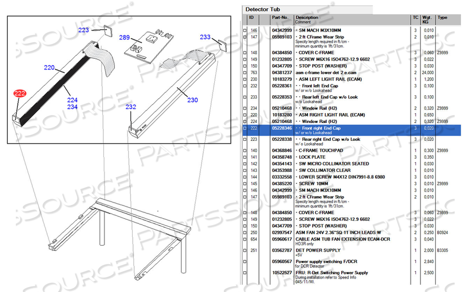 FRONT RIGHT END CAP by Siemens Medical Solutions