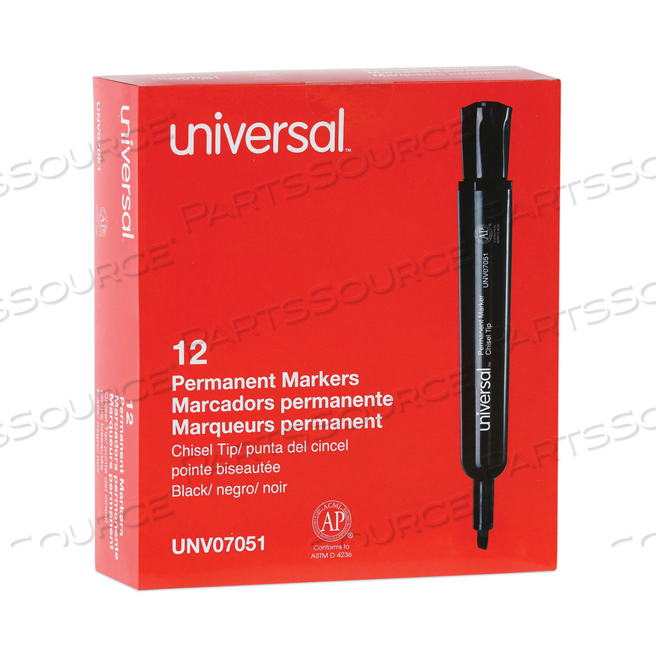CHISEL TIP PERMANENT MARKER, BROAD CHISEL TIP, BLACK by Universal CHISEL TIP PERMANENT MARKER, BROAD CHISEL TIP, BLACK by Universal