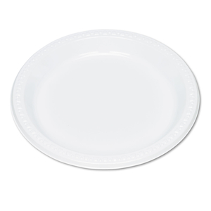 PLASTIC DINNERWARE, PLATES, 9" DIA, WHITE, 500/CARTON by Tablemate