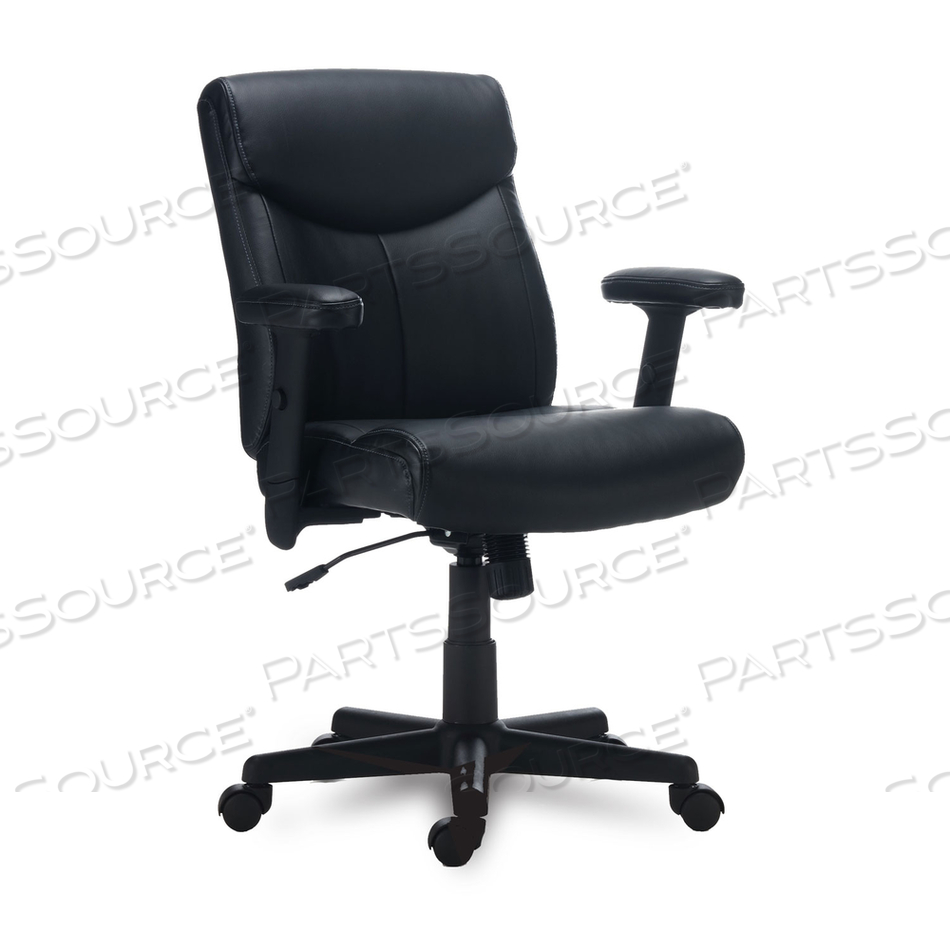ALERA HARTHOPE LEATHER TASK CHAIR, SUPPORTS UP TO 275 LB, BLACK SEAT/BACK, BLACK BASE by Alera