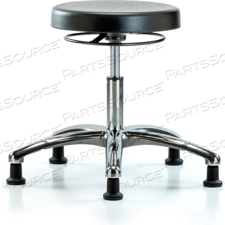 BLUE RIDGE ERGONOMICS CLEANROOM STOOL WITH GLIDES - DESK HEIGHT - BLACK by E Com Inc BLUE RIDGE ERGONOMICS CLEANROOM STOOL WITH GLIDES - DESK HEIGHT - BLACK by E Com Inc