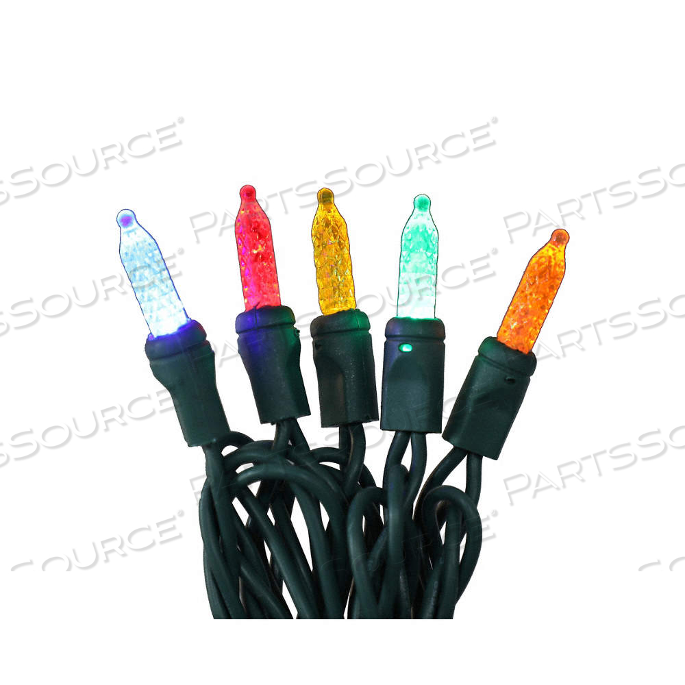 LED HOLIDAY STRING LIGHTS, 23 11/16 FT STRING LG, 70 LEDS, BLUE/GREEN/ORANGE/RED/YELLOW, 5.2 W WATT by Approved Vendor