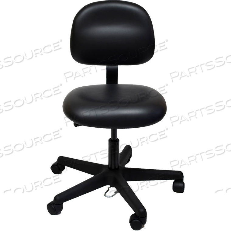 ESD-SAFE VINYL CLEAN ROOM CHAIR WITH NYLON BASE WITH DRAG CHAIN BLACK by Industrial Seating