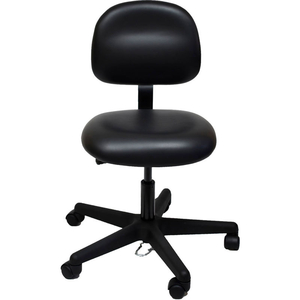 ESD-SAFE VINYL CLEAN ROOM CHAIR WITH NYLON BASE WITH DRAG CHAIN BLACK by Industrial Seating