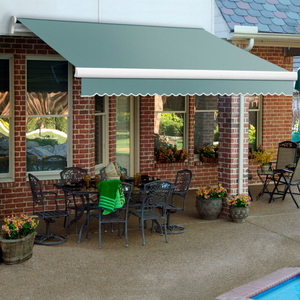 RETRACTABLE AWNING MANUAL 12'W X 10'D X 10"H SAGE/CREAM by Awntech