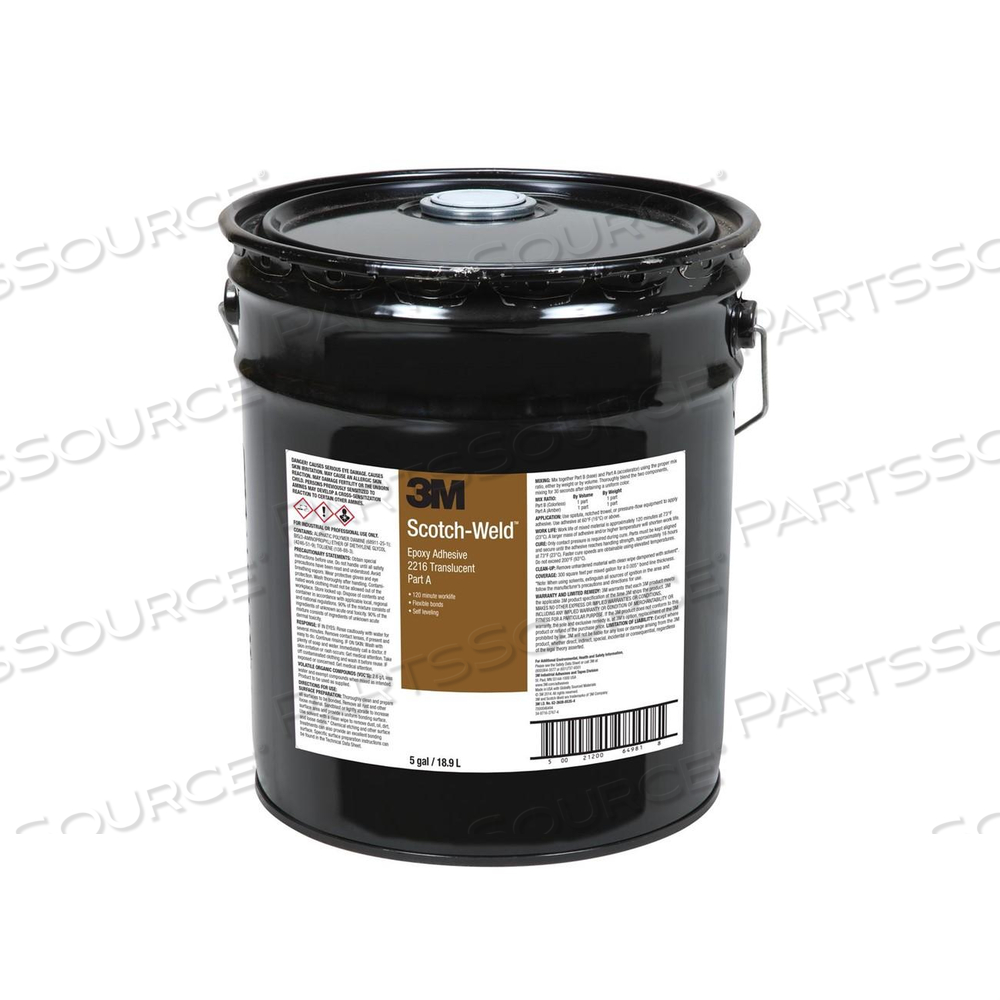 21200-64981 3M-WELD EPOXY ADHESIVE 2216 TRANSLUCENT PART A,5 GALLON POUR SPOUT by 3M Consumer
