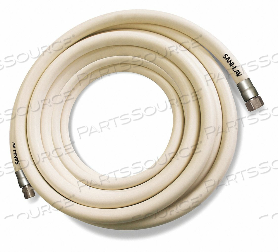 WASH DOWN HOSE, 3/4" MGHT SWIVEL X FGHT, STAINLESS STEEL, WHITE - 100' by Sani-Lav WASH DOWN HOSE, 3/4" MGHT SWIVEL X FGHT, STAINLESS STEEL, WHITE - 100' by Sani-Lav