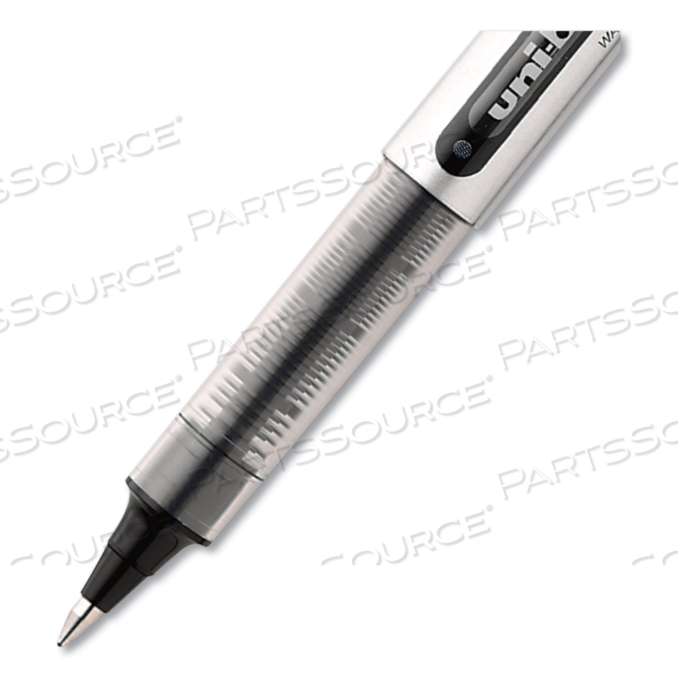 VISION ROLLER BALL PEN, STICK, FINE 0.7 MM, BLACK INK, SILVER BARREL by Uni-Ball