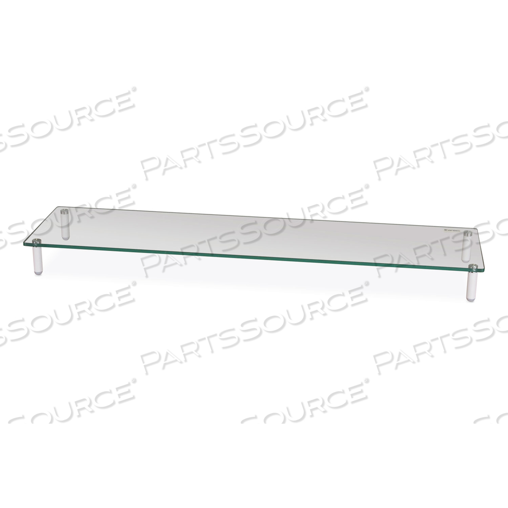 EXTRA WIDE GLASS MONITOR RISER, 39.4" X 10.2" X 3.25", CLEAR, SUPPORTS 60 LBS by Kantek