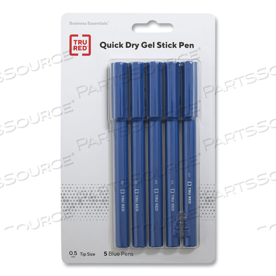 QUICK DRY GEL PEN, STICK, FINE 0.5 MM, BLUE INK, BLUE BARREL by TRU RED QUICK DRY GEL PEN, STICK, FINE 0.5 MM, BLUE INK, BLUE BARREL by TRU RED