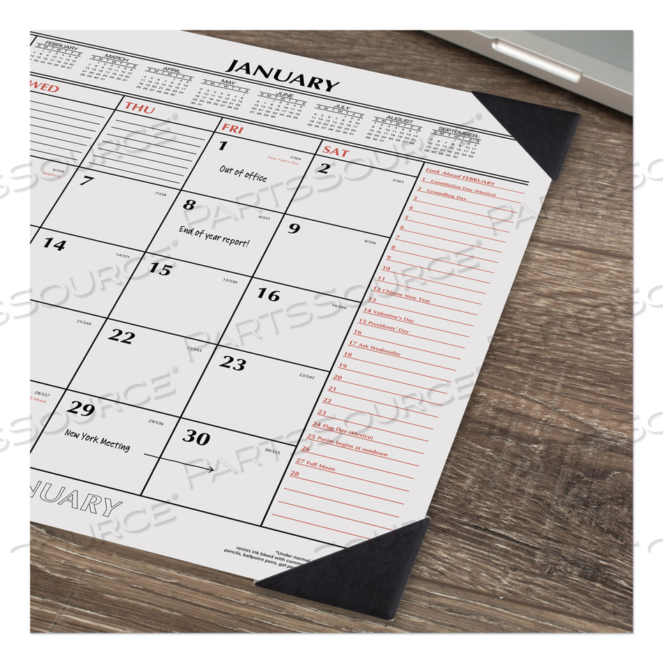 TWO-COLOR MONTHLY DESK PAD CALENDAR, 22 X 17, WHITE SHEETS, BLACK CORNERS, 12-MONTH (JAN TO DEC): 2023 by At-A-Glance TWO-COLOR MONTHLY DESK PAD CALENDAR, 22 X 17, WHITE SHEETS, BLACK CORNERS, 12-MONTH (JAN TO DEC): 2023 by At-A-Glance